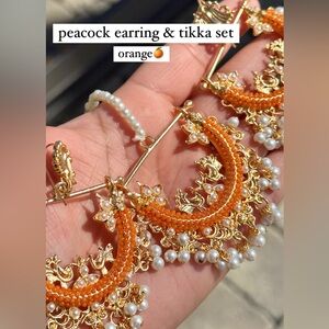 Peacock Earrings Withh Tikka🦚